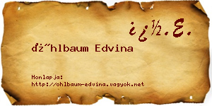 Öhlbaum Edvina névjegykártya